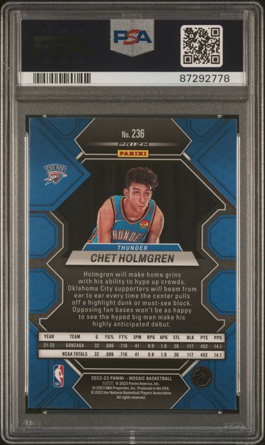 2022 PANINI MOSAIC #236 CHET HOLMGREN REACTIVE BLUE
