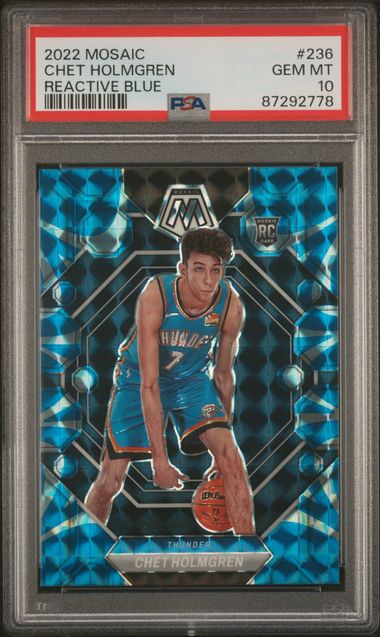 2022 PANINI MOSAIC #236 CHET HOLMGREN REACTIVE BLUE